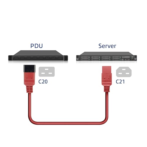 Câble d'alimentation C20 vers C21 ACT rouge de 2,5 m pour serveur PDU