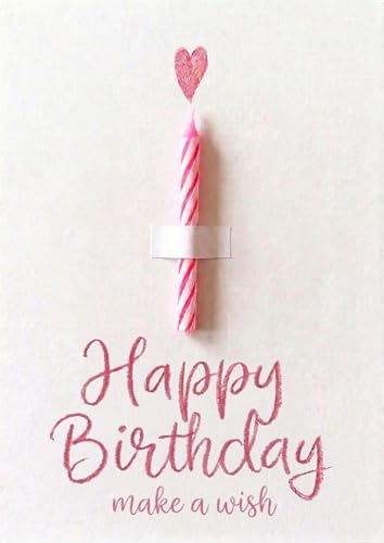 the lazy panda card company Geburtstagskarte mit echter Kerze für Frauen Mädchen Mama Freundin Schwester Tochter Kollegin Happy Birthday Karte mit Kraftpapier Umschlag und Make a Wish Motiv