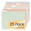 SUNEE 25 Count Hanging File Folders, Pastel Colors, Hanging File Folders Letter Size, Hanging Folders with 1/5-cut Tabs, Designed for Bulky Files, Filing Cabinets, Medical Charts