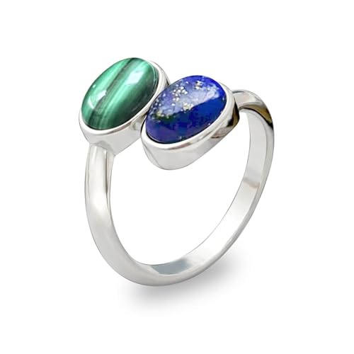 Ladywowu Lapis Lazuli Ring, Malachite...