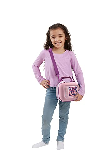 VTech - Sacoche Transport KidiZoom Rose, Accessoire Appareil Photo Enfant avec Compartiments de Rangement, Bandoulière Réglable, Compatible Tous Modèles, Cadeau Enfant Dès 3 Ans - Contenu en Français