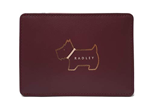 Radley Tarjetero de viaje 'Heritage Dog' en piel suave burdeos