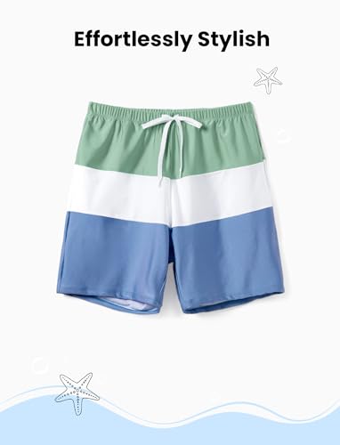 Image of PATPAT Family Matching Swimsuits: Mommy and Me One Shoulder Colorblock Bathing Suits One Piece Swimwear Sets