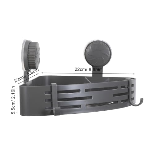 Estante de baño triangular ventosa sin taladro cesta esquina ganchos 3