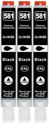 3 XXL Druckerpatronen kompatibel zu CLI-581 BK Schwarz für Canon PIXMA TS705 TS6150 TS6250