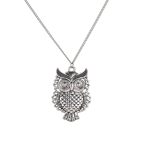 Owl Sweater Chain Vintage Pendant Necklaces Anniversary Birthday Jewelry Gift
