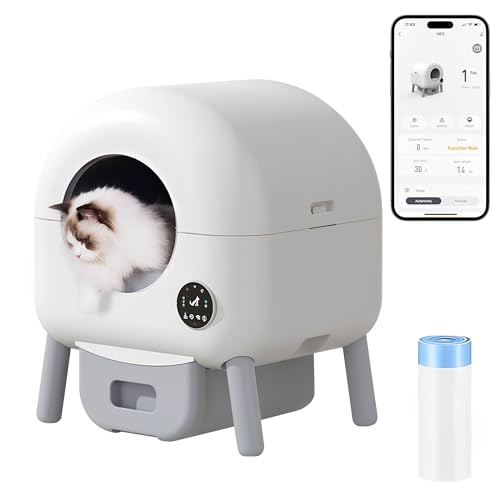 Arenero Eléctrico Autolimpiable para Gatos 89L - Control de App, ...