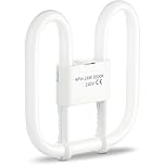 Quebec 16W 2D Square 4-Pin GR8 Cap Compact Fluorescent Lamp, Warm White 3500K, Non-Dimmable CFL Light Bulb, Energy Class A, AC 240V, DD Flat Butterfly Bulb for Flush Mount Ceiling Lighting, 8000 Hours