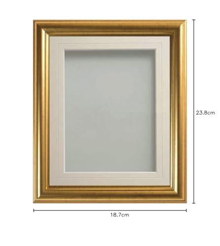 Frame Company Eldridge Gold Photo Frame with Ivory V-Groove Mount, 7x5 for 6x4 inch, fitted with perspex - Image 3