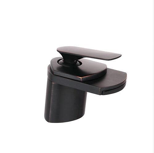 Mitigeur de lavabo cascade en laiton nickelé pour eau chaude et froide monotrou
