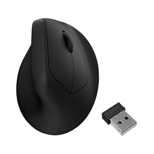 Keychron M5 ergonomische Vertikal-Gaming-Maus, 30.000 DPI, 750 IPS, 2,4-GHz, Bluetooth 5,3 und USB-C, 600-mAh-Akku, programmierbar, kabellos Gaming-Maus für Windows, macOS und iPadOS – Schwarz