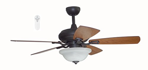 Litex Tleii44Osb5L One Step Bronze 44-Inch Ceiling Fan With Quick Connect Five Reversible Blades Sienna/Driftwood #TOP1
