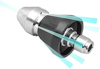 Millie Pressure Washer Sewer Jetter Nozzle with Stainless Steel, Durable Design Sewer Jet Nozzle,Pressure Drain Jetter Hose Nozzle,3/8'' Quickly Connector, 5000 PSI Orifice 6.5