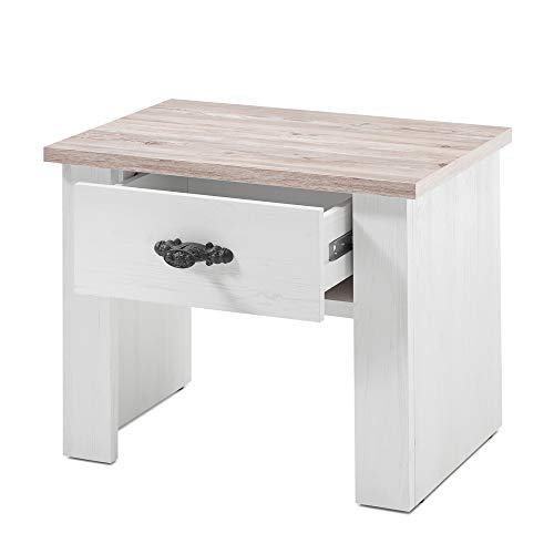 Lomadox 4-TLG. Landhaus Schlafzimmerset in Pinie weiß Nb. mit Absetzungen in Pinie dunkel Nb. – Bild 7