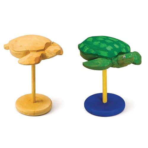 Tortues en bois sculpté pour occuper les enfants avec le bricolage