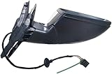 Automotive Side View Mirror Assembly with Power Adjustment, Black, Electrical Wiring Harness, Driver Side Mount