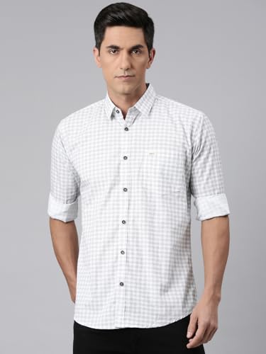 Image of Majestic Man Men Comfort Slim Fit Pure Cotton Tartan Checked Casual Shirt
