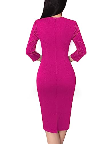 Image of VFSHOW Womens Slim Zipper Up Work Business Office Party Bodycon Pencil Sheath Dress