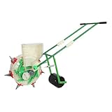 Seminatrice da giardino a spinta manuale con rulli compattatori per una semina precisa.(8 holes)