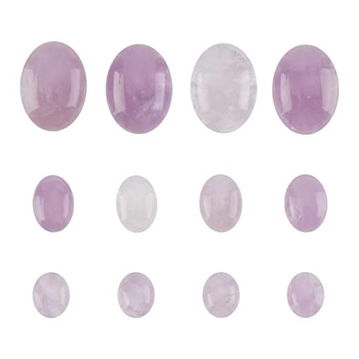 SUPERFINDINGS 12Pcs 3 Styles Natural Lavender Jade Cabochons Oval Natural Amethyst Cabochon Flat Back Gemstone Cabochons Dome Chakra Crystal Stone for Necklace Jewelry Making DIY Craft Handmade