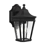 Sea Gull Lighting OL5420BK Cotswold Lane - Outdoor Wall Lantern Traditional Aluminum Approved for Wet Locations in Traditional Style - 6.5 Inches Wide by 11.5 Inches High