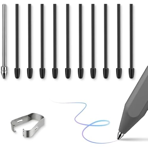 No Wore Out Titanium Alloy Replacement Fine Tips 1 Pcs & 10 Pcs Soft Felt Nibs Combo Set fit for Kindle Scribe Basic and Premium Pens Digital Pen, Smooth Ballpoint Note Taking Backup Nibs