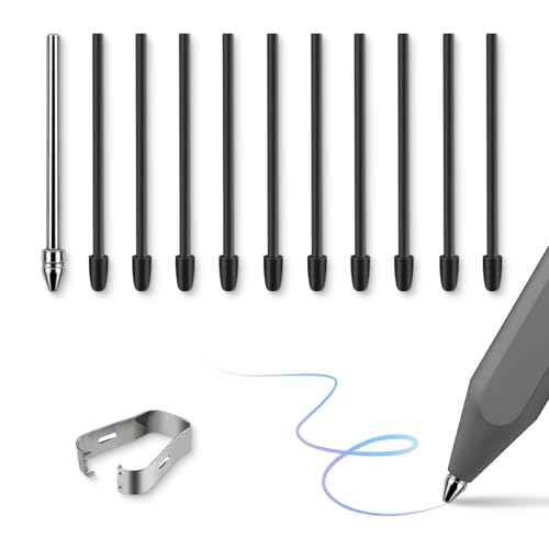 No Wore Out Titanium Alloy Replacement Fine Tips 1 Pcs & 10 Pcs Soft Felt Nibs Combo Set fit for Kindle Scribe Basic and Premium Pens Digital Pen, Smooth Ballpoint Note Taking Backup Nibs