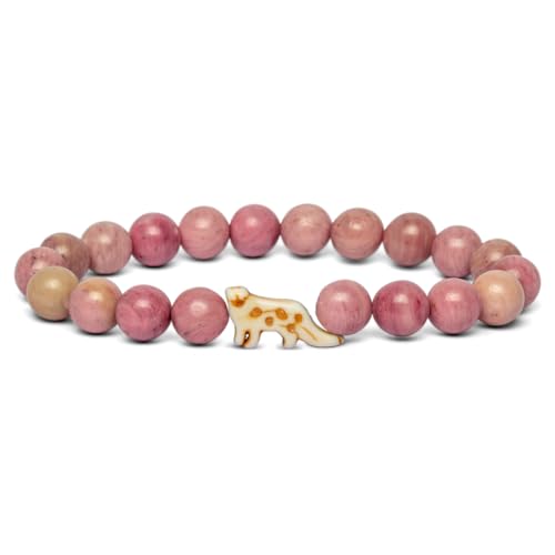 Fahlo Snow Leopard Tracking Bracelet Track a Real Snow Leopards Journey Supports Wildlife Conservation Elastic One Size Fits Most Interactive Mobile App Map Unisex Animal Gift Wildflower Pink