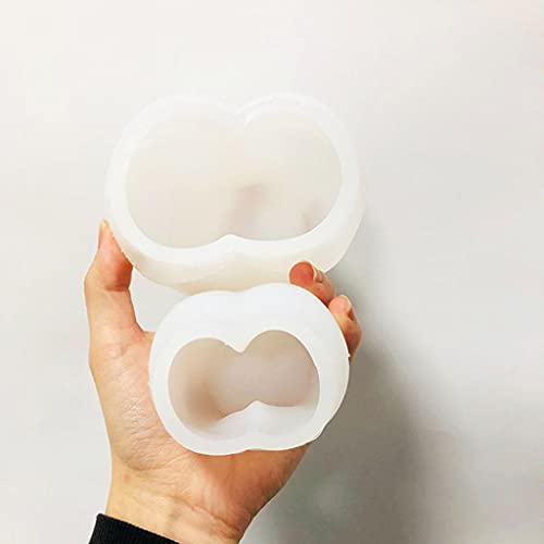 MONLEYTA 3D Plump Buttocks Shaped Silicone Mold for Handmade Candle Making Soap Plaster, Medium