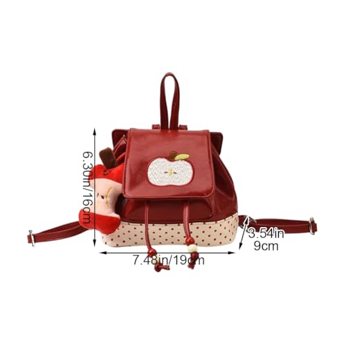 Sac à dos brodé pommes pour femme - Sac léger décontracté au quotidien