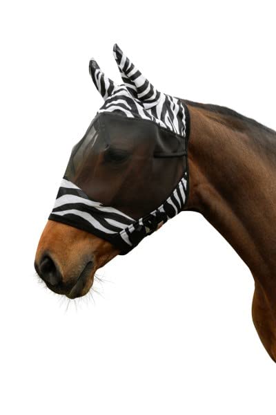 Masque anti-mouches zèbre Kerbl 326113 avec protège-oreilles effet perturbateur