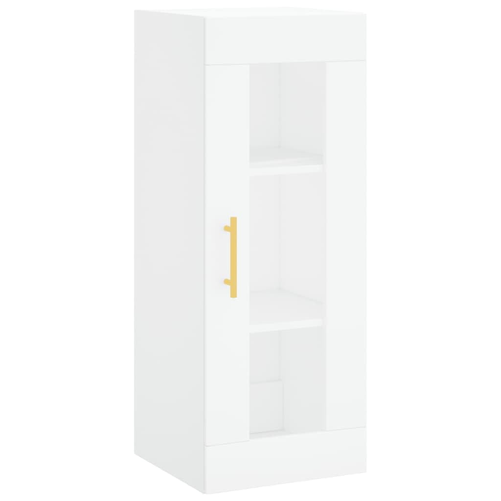 Armoire Murale Blanche Brillante VidaXL – Placard Suspendu Rangement, Design Moderne, Bois Ingénierie, Pour Salon Bureau Chambre
