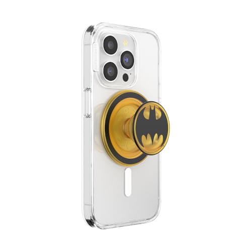 PopSockets Agarre de teléfono para MagSafe con soporte, soporte magnético, parte superior intercambiable, sujeción segura para fundas MagSafe de iPhone, agarre para teléfono y tablet, Batman - Símbolo