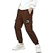 SANGTREE Boys' Cargo Jogger Pants Multi Pocket Elastic Waist Outdoor Fashion Casual Sweatpants with Drawstring, Brown, 6-7Y = Tag 130