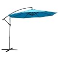 Kozyard 10' Offset Cantilever Hanging Patio Umbrella Large Market Style for Outdoor Balcony Table or Large Garden Terrace (Blue)