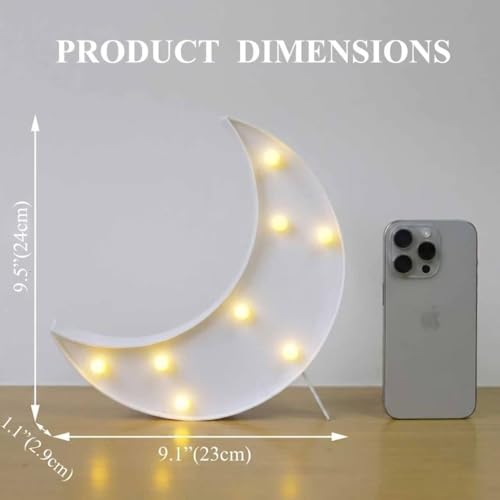 Lámpara de noche luna LED blanca batería 9.6 pulg miniatura 2