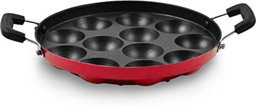 Miniatura 9 de Antiadherente de 12 cavidades Appam Patra Paniyarakkal, utensilios de cocina antiadherentes Appam Patra Paniyaram con acero inoxidable sin tapa, 12