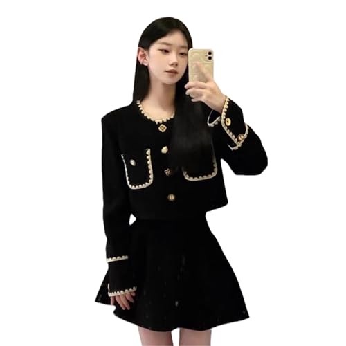 Ensemble blazer court tweed résolvant le manque de style pro et féminin