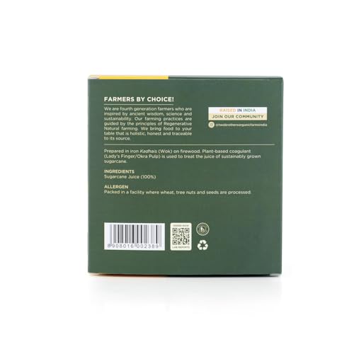 Two Brothers India Farms - Handmade Sugarcane Jaggery Block (900g) | Unrefined, Preservative-Free, Nutrient-Rich Gud | Iron-Boosting | Healthy Sugar Substitutes