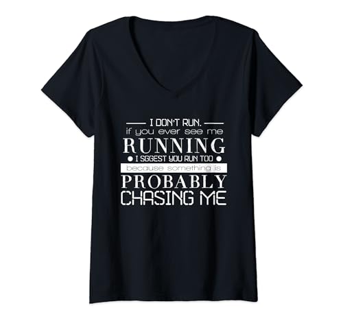 I Don't Run If You Ever See Me Running Funny Workout Gym V-Neck T-Shirt
