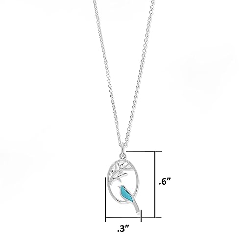 Boma Jewelry Sterling Silver Resin Bird Necklace, 16 inches4
