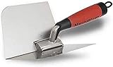 Medida: 102x127 mm. Llana de Esquina Interna Redondeada Marshalltown con Mango Durasoft, de Acero Inoxidable, para yeseros y revocadores, Dimensiones: 102x127 mm