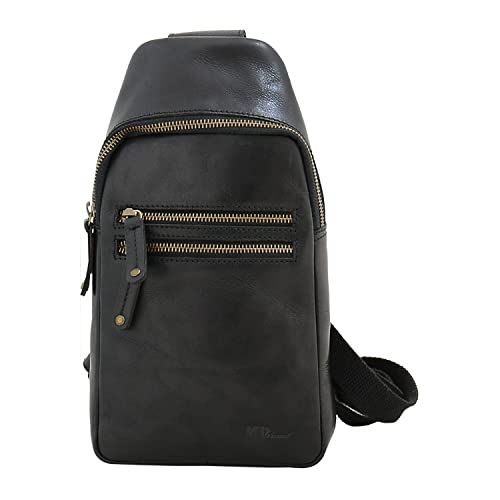 Sac à bandoulière Sling en cuir noir de qualité supérieure style vintage MP