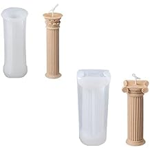 2Pcs Roman Column Candle Mould DIY Silicone Cake Resin Moulds 3D Art Wax Candle Making Mould Silicone Handmade Soap MouldsTransparent