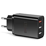 LTDNB USB Ladegerät, 30W 3-Port 6A Ladeadapter USB Netzteil mit iSmart Technologie für iPhone X XS XR XS Max 8 7 6 Plus, iPad, Galaxy S9 S8 Plus, LG, Huawei, HTC, Powerbank, MP3 usw. (Schwarz)
