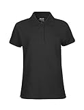  -Neutral- Ladies Classic Polo T-Shirt, 100% Bio-Baumwolle. Fairtrade, Oeko-Tex und Ecolabel Zertifiziert, Textilfarbe: schwarz, Gr.: S