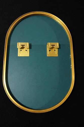 Image of PALUDI Gold Capsule Wall Mirror, Premium Metal Frame, Modern Decorative, Wall Mounted, for Bathroom, Living Room and Home Decor