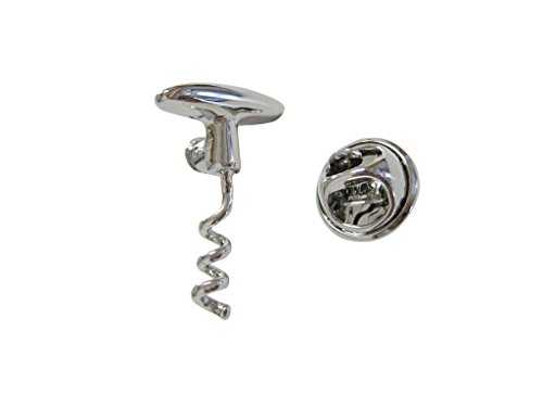 Image of Kiola Designs Silver Toned Wine Cork Screw Lapel Pin
