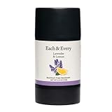 Each & Every Natural Aluminum-Free Deodorant for Sensitive Skin with Essential Oils, Plant-Based Packaging, Lavender & Lemon, 2.5 Oz.