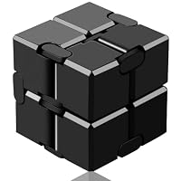 Funxim Infinity Cube, Unendlicher Würfel Spielzeug, Magic Unendlicher Flip Würfel Dekompression Spielzeug, Tötungs Zeit Zappeln Spielwaren Stressabbau Würfel (Schwarz)